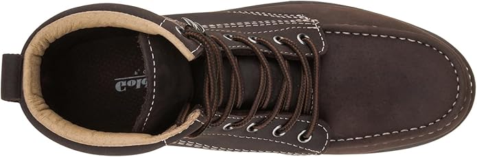 Golden Fox 8" Men's Moc Toe Wedge Comfortable Leather Work Boots, Goodyear Welt Construction, Industrial, Ironworker