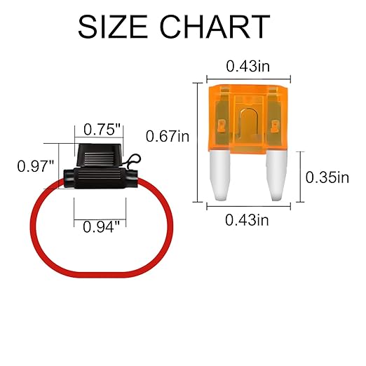 MuHize Inline Fuse Holder - Upgraded 14AWG Waterproof Mini Fuse Holder with 5A ATM Mini Blade Fuses, 5 Pack Line Fuses Holders for Automotive Marine RV