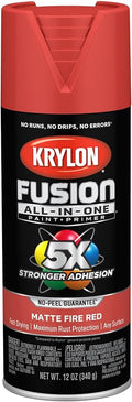 Krylon Fusion All-In-One Adhesive Spray Paint for Indoor/Outdoor Use, 12 oz, Fire Red