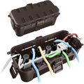 QUOBAS 2 Pack Outdoor Waterproof Electrical Box with 6 Cable Ports, IP54 Weatherproof Heavy-Duty Extension Cord Cover for Power Strips, Garden Power Tools, Holiday Lights, Brown