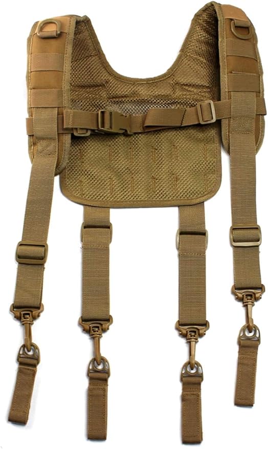 MELOTOUGH Tactical Outdoor H-Harness Duty Belt Suspenders (Battle Belt not Included)