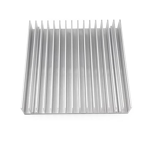 Aluminum Heatsink Anodized Heat Sink 100x100x18mm Passive Cooler Radiator with 16 Fins Compatible with MOSFET IC GPU Power Amplifier LED Light PCB Router High-Performance Cooling Heat Sink