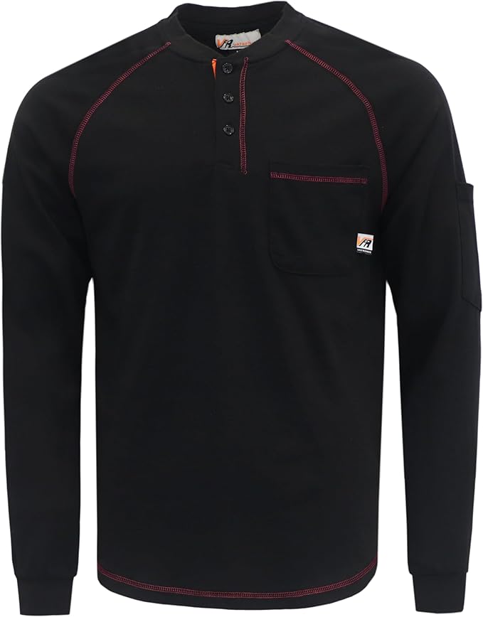 VATRENUS FR Shirts Crewneck 5.5oz Lightweight Flame Resistant 100% Cotton Men's Pre-Washed Fire Retardant Workwear