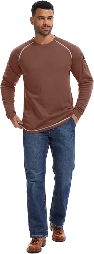 WORKWEYA FR Shirts for Men 5.5OZ Light Weight Welding Flame Resistant Shirts NFPA2112 CAT2