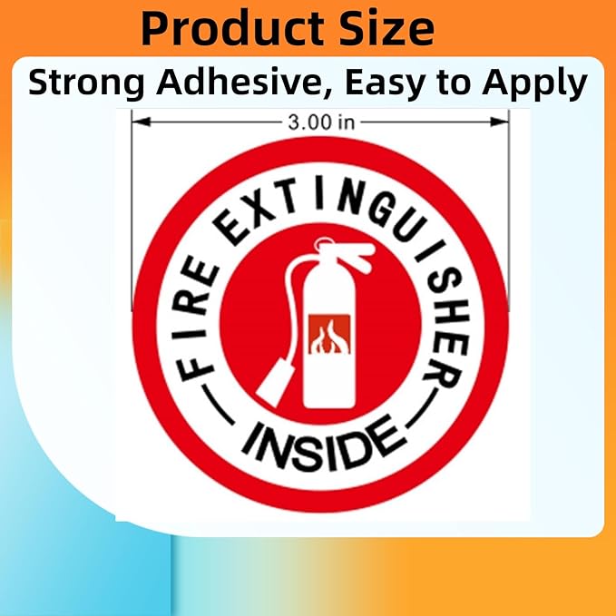 12 Pack Fire Extinguisher Inside Reflective Stickers, 3 Inch Reflective Safety Labels with Strong Adhesive, Easy to Apply Fire Extinguisher Sign Safety Stickers for Business and Home