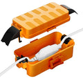 Flemoon IP55 Small Outdoor Electrical Box Waterproof (Inner 5.9 x 3.2 x 1.8inch), Extension Cord Cover with Detachable Awning Covers for Plug, Outlet, Holiday Lights, Orange