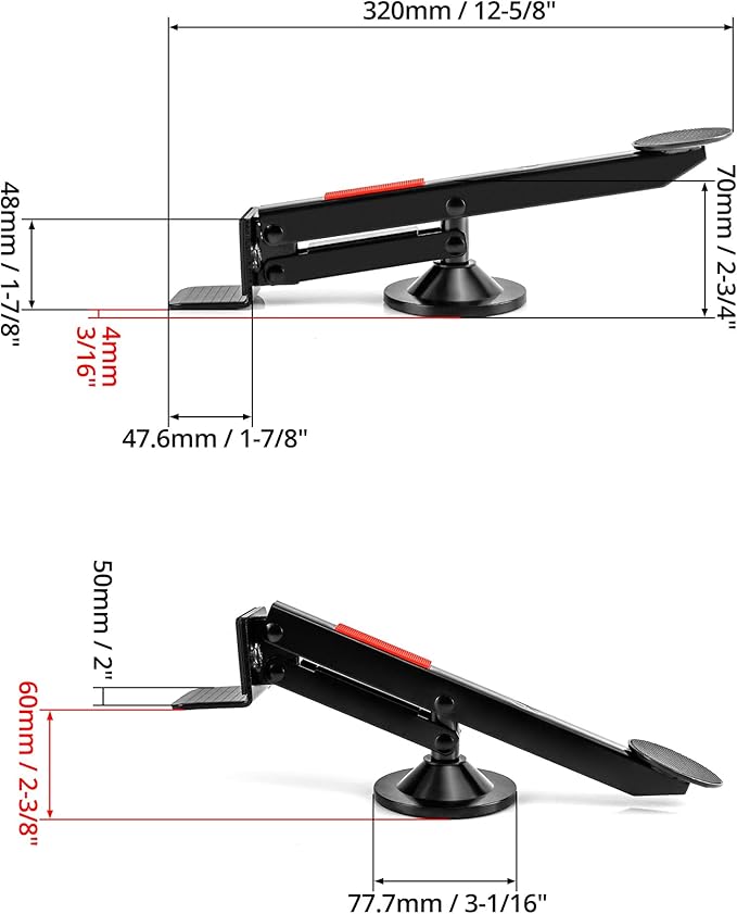 QWORK Swivel-Type Door and Board Lifter, Door Lifter Installation Tool, Black