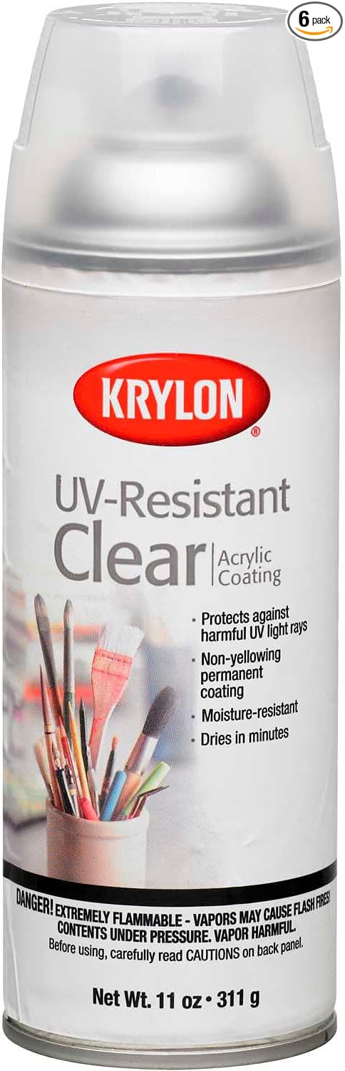 Krylon K01305 Artist and Clear Coating UV-Resistant Clear Gloss, 11 Ounce (6 Pack)
