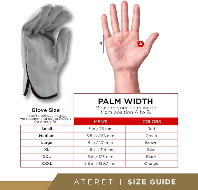 ATERET 120 Pairs X-Large Heavy Duty Durable Cowhide Leather Work Gloves I Driver Gloves for Truck Driving, Warehouse, Gardening, Farming