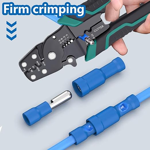 smseace 160pcs Bullet Wire connectors with Stripping/Cutting/Crimping Tool 22-10AWG Insulated Male/Female Bullet Connector kit for Automotive Boat Stereo Industrial Equipment