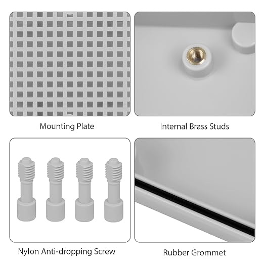 Junction Box，6.9"x 6.9"x 3.9" Outdoor Electrical Box with Mounting Plate, IP67 Dustproof Waterproof ABS Plastic Project Box, DIY Electrical Enclosure Gray (175x 175x 100 mm)