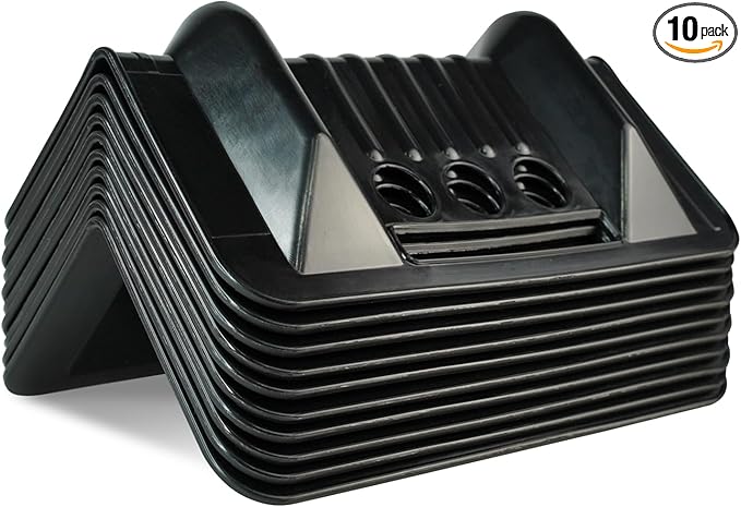 JUCHEN Flatbed Edge Protector, Edge Corner Tie Down Protector, Flatbed Accessories Plastic Protector，Protects Cargo Edges from Wear and Tear（10Packs） (BLACK)
