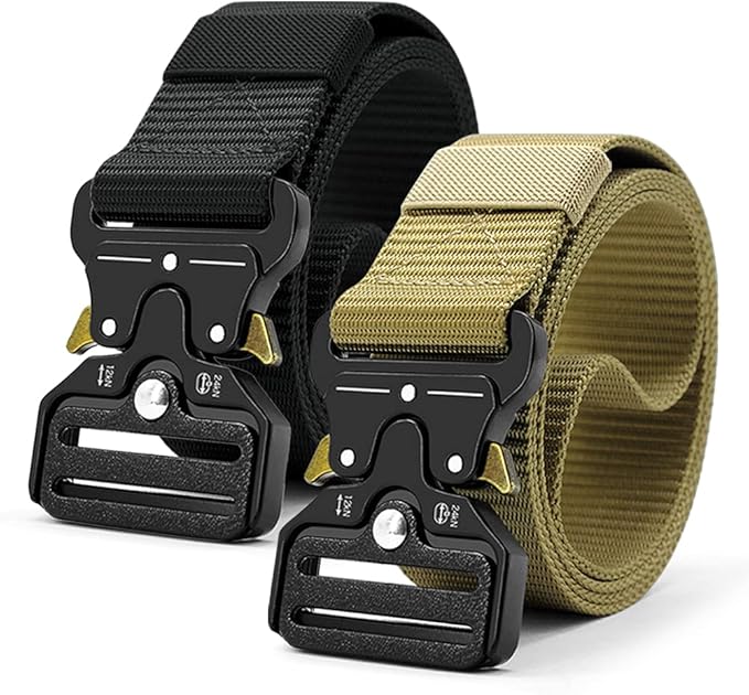 DOOPAI Tactical Belt for Men, 3Pack Military Nylon Web with Heavy Duty Quick Release Metal Buckle