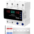 Automatic Transfer Switch 63A 110V, DIN Rail Mount Generator Transfer Switch with Automatic and Manual Operation, LED Display, Over Voltage and Over Current Protection, 50/60Hz