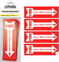 Fire Extinguisher Sticker (Vertical) for Commercial and Business Use: Office, Facility, Landlord - High Visibility Fire Extinguisher Sign for Safety and Compliance: Size 6" x 2", 4 Labels