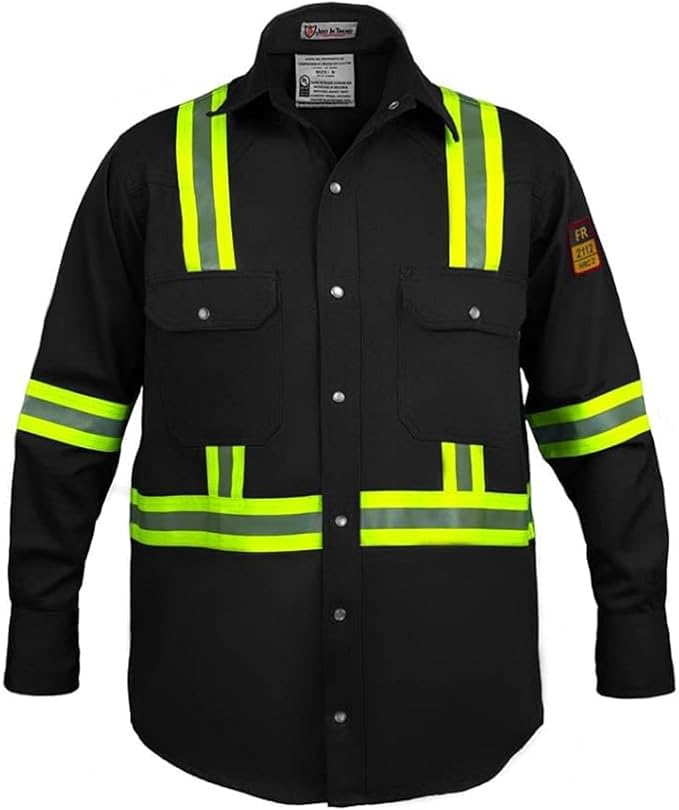 Flame Resistant High Visibility Hi Vis FR Shirt - 100% C - 7 oz