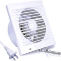 SAILFLO 4 Inch Wall-Mounted Exhaust Fan, 12W Ventilation Extractor with Anti-backflow Check Valve Chain Switch for Window Duct Glass Grow Tent Bathroom Vents - 6"×6" Grid Panel - Small Size