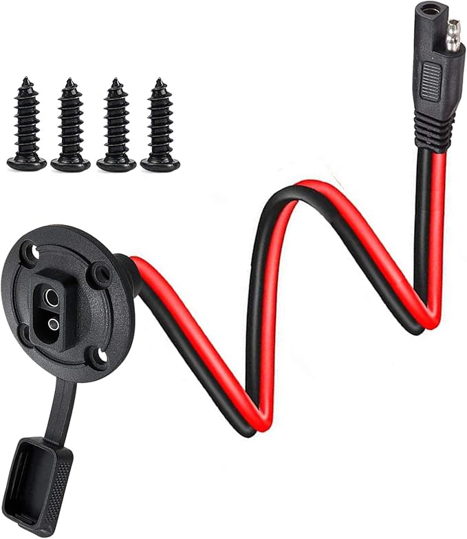 10AWG SAE Cable Connector, SAE Power Socket Sidewall Port, Solar Weatherproof SAE Quick Connect Solar Panel Mount,length.(50cm/1.6ft).