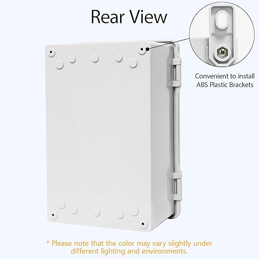 Junction Box ABS Plastic IP65 Waterproof Dustproof Universal Electrical Enclosure, Hinged Shell Outdoor and Indoor Usage Project Box11.4"x 7.5" x 5.5"(290 x 190 x 140mm), Grey