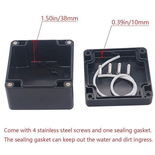 2 Packs Junction Box IP65 Waterproof ABS Plastic Electrical Project Case Power Junction Boxes, Project Box with 8 PCS M16 Cable Glands 3.27x3.19x2.2inch (83 x 81 x 56 mm)