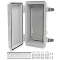 Electrical Box, Outdoor Waterproof Box IP67 Junction Box with Mounting Plate,ABS Plastic Project Box Power Cord Enclosure Grey 7.9" Dx3.9 Wx2.8 H