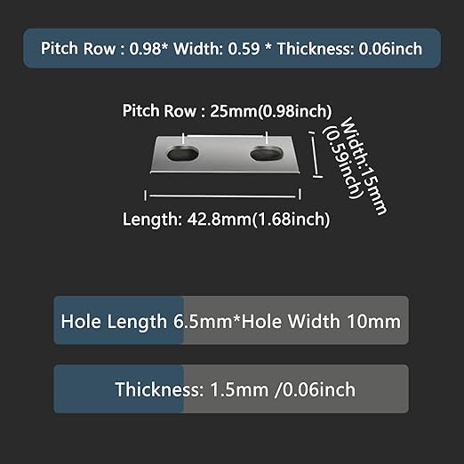 4PCS Pitch Row 0.98IN 1.5mm Thick Bus Bars Connector red Copper Nickel-Plated for Lifepo4 Cell 3.2V 50Ah 117ah Lithium Battery Busbar Hole Type M6 (4, Pitch Row 0.98IN)
