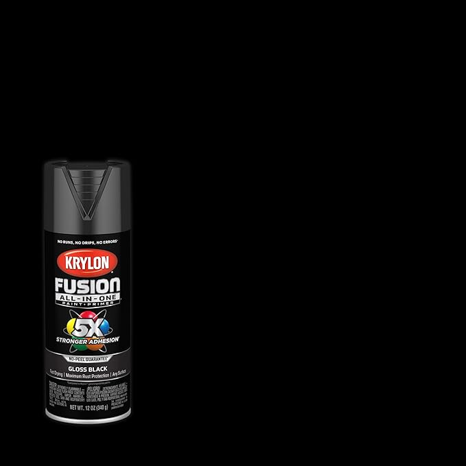 Krylon Fusion All-In-One Adhesive Spray Paint for Indoor/Outdoor Use, 12 oz, Black