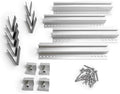 Solar Mounting Kit for Flat Roof and Ground,Shingle or Metal Roofs,Mounting Rails Clamps Set,Complete DIY Solar Racking Kit for Home Installation,Fits Standard 35mm Panel Frames,(4) Short 11.8” Rails