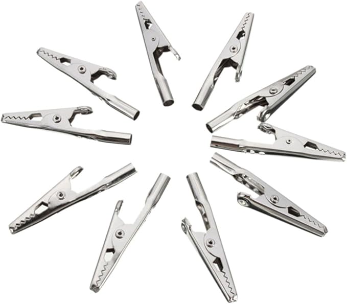 10Pcs/Lot 51mm Length Crocodile Clips Stainless Steel Screw Probe Fixing Test Alligator Clips Crocodile Clamps