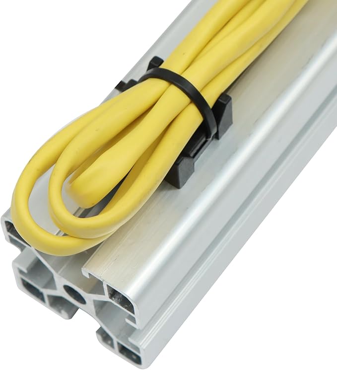 25 Pieces Plastic Cable Zip Tie Mounting Block, Cables Base Fixture, Wire Clips, Management Fastener for 40 Series Aluminum T-Slot Extruded Profiles