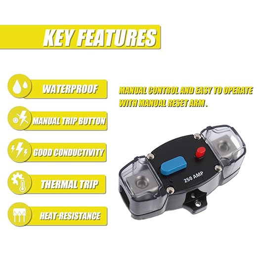 300A 12-48 Volt DC Self Recovery Circuit Breaker with Manual Reset Button for Automotive Rv Marine Boat (300Amp)