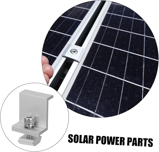 YARNOW 12pcs Solar Panel Rack Fixed Clamp Bracket Clips for Easy Installation of Outdoor Versatile Design for Home Supply Use