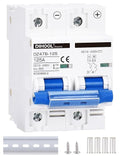 DIHOOL DC Circuit Breaker,125A 2 Pole,12V to 240 Volt Solar Disconnect Switch,DIN Rail Mount