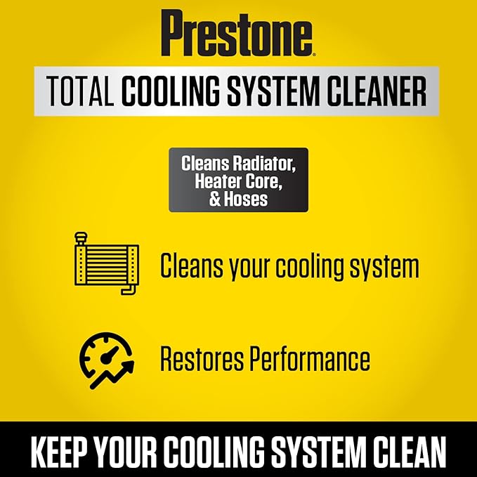 Prestone AS105 Total Cooling System Cleaner for Radiator, Heater Core, and Hoses, 22 oz., 6 pack