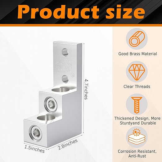 1 Pack Mechanical Panelboard Lug Grounding Mechanical Lug Two Conductors, 500 Awg, 500mcm - 4/0 Str Wire Range