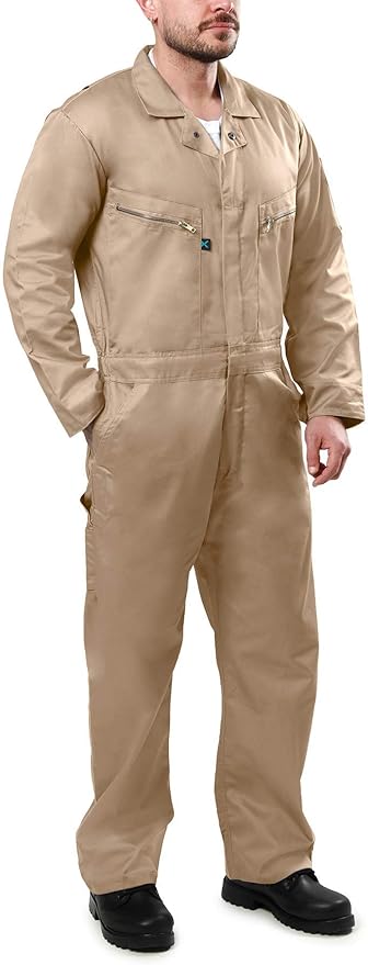 Kolossus Pro-Utility Cotton Blend Long Sleeve Coverall with Zippered Frontal Pockets