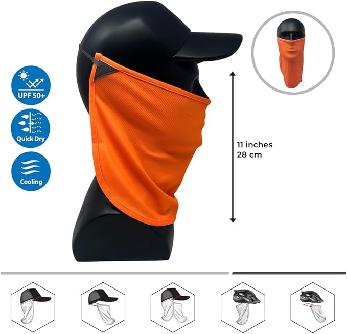 CoolNES - UV Sun Protection Neck Drape Adjustable Multifunctional 2 in 1 Face Covering for Outdoor Fishing - Unisex