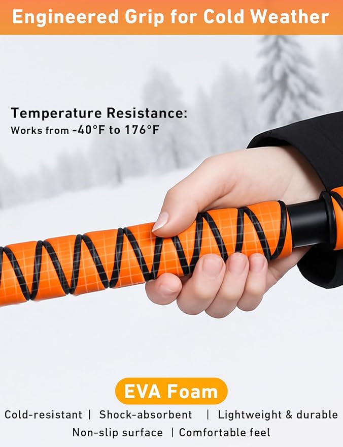 EcoNour 44.7" 3 in 1 Snow Brush for SUV, 360° Pivoting Extendable Long Snow Brush for Car, Snow and Ice Scrapers for Windshield with Ergonomic Foam Grip for Car Truck SUV, Winter Car Accessories