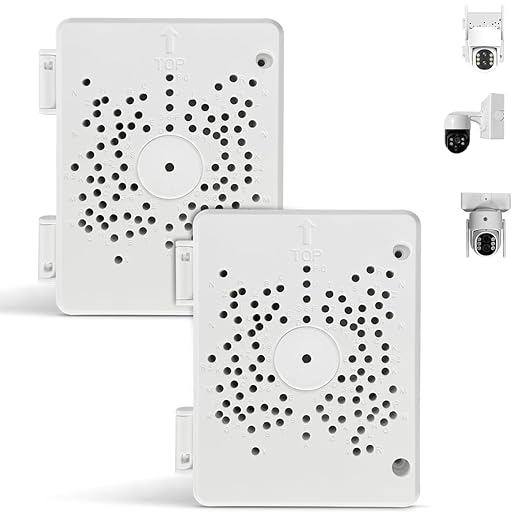 (Universal PTZ Camera Junction Box) Security Camera Bracket Outdoor, Plastic Waterproof Mount Bracket Hide Cable Junction Box Compatible with All PTZ Cameras (2 Packs)