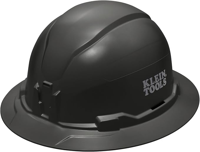 Klein Tools Hard Hat, Non-Vented Full Brim Style, Padded, Self-Wicking Odor-Resistant Sweatband, Tested up to 20kV