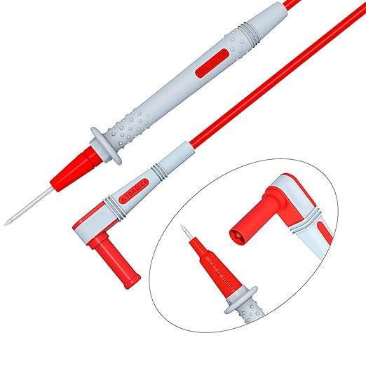Goupchn Multimeter Test Leads Kit Double Silicone Soft Cable Wire Multimeter Probes Electrical Copper Test Probes Length 4.9ft/1.5m with Gold-Plated Precision Sharp Probes