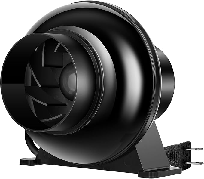 VIVOSUN D4 4 Inch 195 CFM Inline Duct Ventilation Fan, HVAC Vent Blower for Grow Tent, Attic, Basements or Kitchen, Hydroponics Exhaust Booster Fan