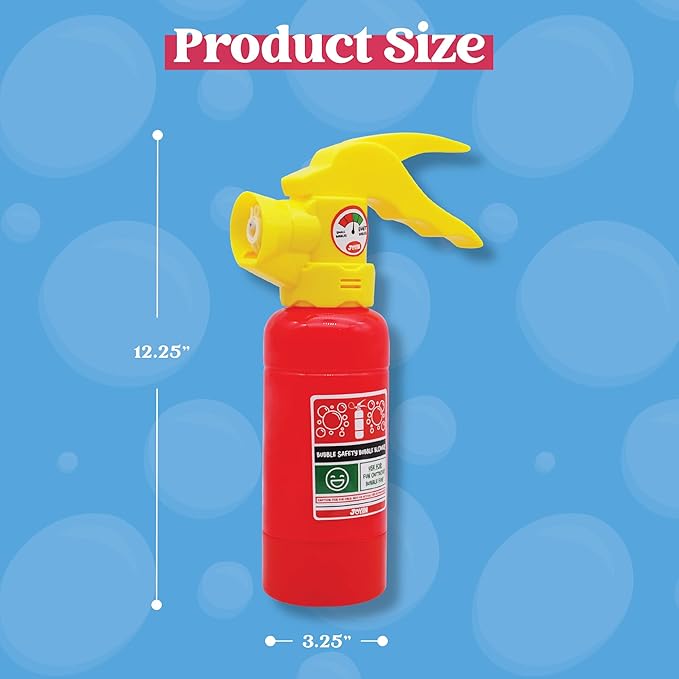 JOYIN Automatic Bubble Maker Fire Extinguisher Bubble Blower Machine with Solution (230 ml) for Kids, Indoor and Outdoor Play, Summer Themed Party and Birthday Gift