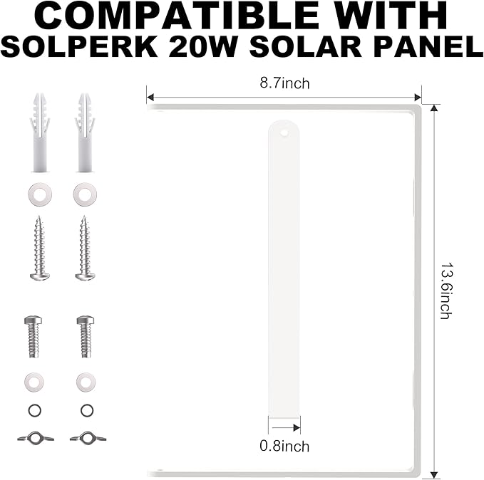 SOLPERK Solar Panel Mount, Solar Panel Stand, Angle Adjustable (0-360 Degree), Aluminum Solar Panel Mounting Brackets for SOLPERK 20W Solar Panel.