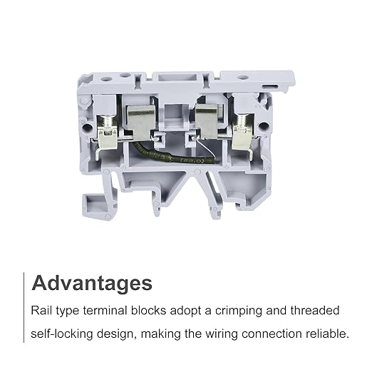 MECCANIXITY DIN Rail Mount Fuse Holder Terminal Blocks Grey ASK1/EN LD 220V Pack of 5