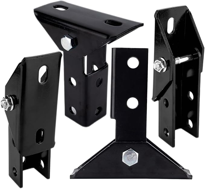 2-Pack Heavy Duty 180 Degree Turn Joint Connector Brackets,Base for All 1-5/8" Strut Channel,Solar Panel Bracket for 3-Way Channel Cross Section.(Black)