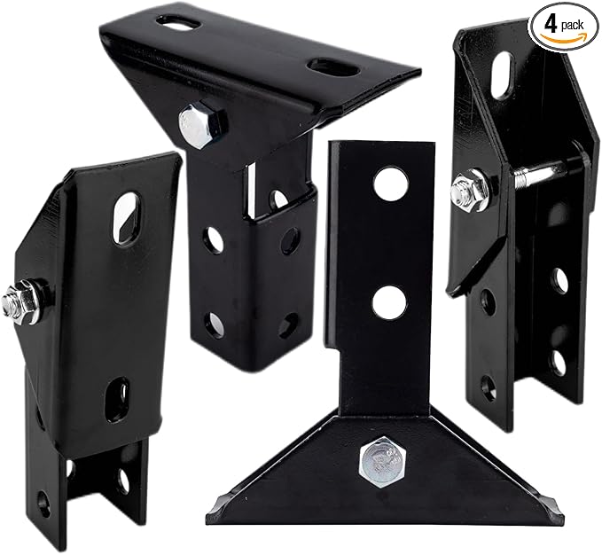 4-Pack Heavy Duty 180 Degree Turn Joint Connector Brackets,Base for All 1-5/8" Strut Channel,Solar Panel Bracket for 3-Way Channel Cross Section.(Black)