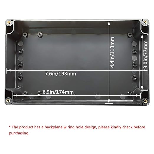 LeMotech Project Box ABS Plastic IP65 Waterproof Dustproof Electrical Junction Box Outdoor Enclosure for Electronics Black 7.87 x 4.72 x 2.95 inch (200 x 120 x 75 mm)(Pack of 2)