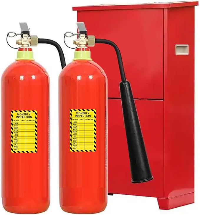 50pcs Monthly Inspection Stickers | 3x5 Inch Durable Weatherproof Labels | Equipment Safety Tags for Facility, Machinery, and Fire Extinguisher Maintenance