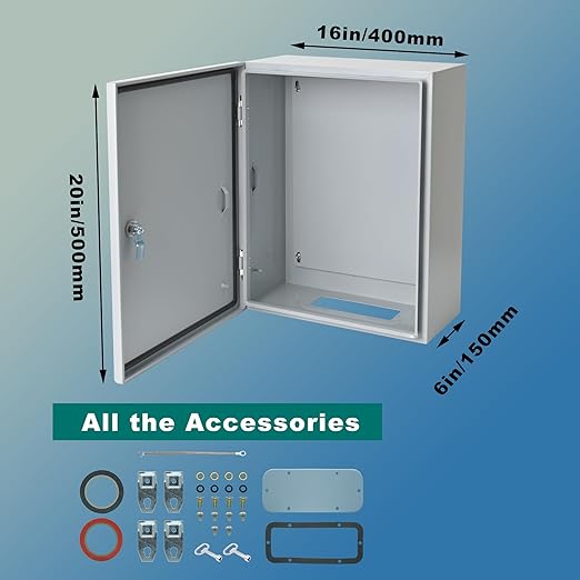 Waterproof Electrical Enclosure 20 x 16 x 6'', Outdoor Electrical Box Weatherproof, Electrical Junction Box with Reinforced Lock